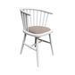 Round Curved Strip Back Elm Wood Dining Chair White