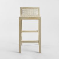Amalfi Elm Wood and Rattan Bar stool Natural