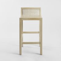 Amalfi Elm Wood and Rattan Barstool Natural