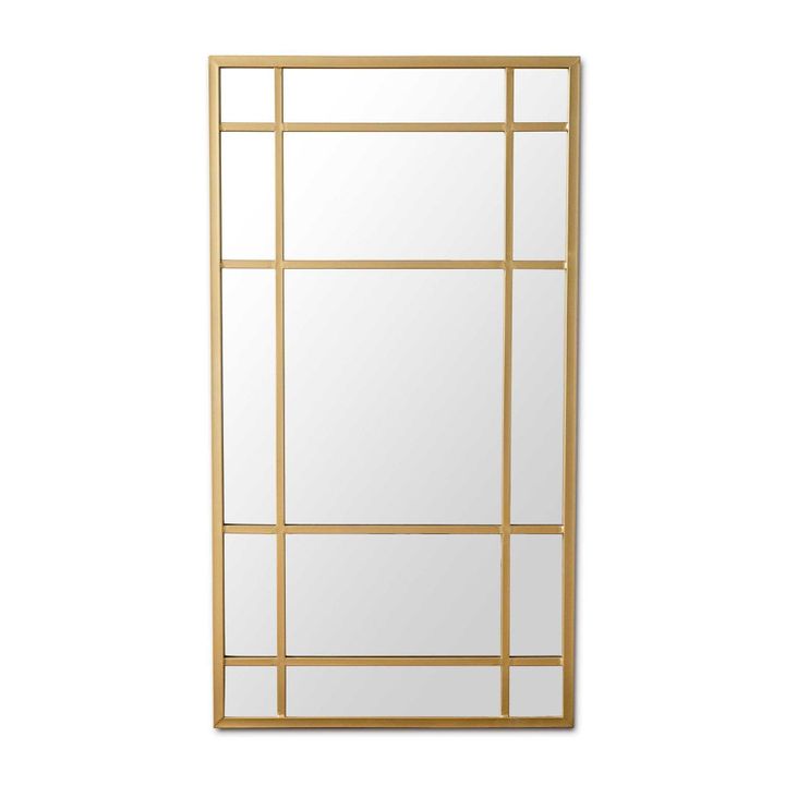 Lucia Gold Rimmed 15 Pane Mirror