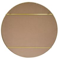 Amelia Gold Rimmed Round Paned Mirror D120cm