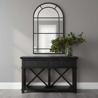 Sorrento Hamptons 130cm 2 Drawer Console Black