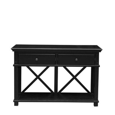 Sorrento Hamptons 130cm 2 Drawer Console Black