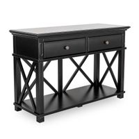 Sorrento Hamptons 130cm 2 Drawer Console Black