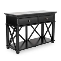 Sorrento Hamptons 130cm 2 Drawer Console Black