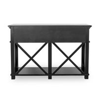 Sorrento Hamptons 130cm 2 Drawer Console Black