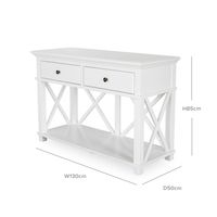 Sorrento Hamptons 130cm 2 Drawer Console White