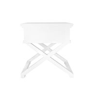 Sorrento Cross Leg Hamptons BedSide Table W/Drawer White