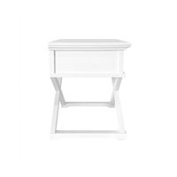 Sorrento Cross Leg Hamptons Side Table W/Drawer White