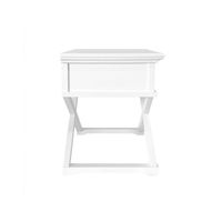 Sorrento Cross Leg Hamptons Side Table W/Drawer White