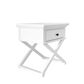 Sorrento Cross Leg Hamptons Side Table W/Drawer White