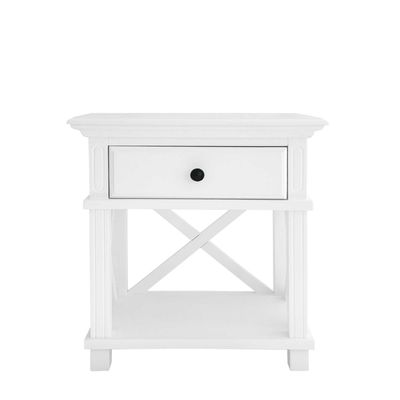 Sorrento Hamptons Bedside Table W/Drawer White