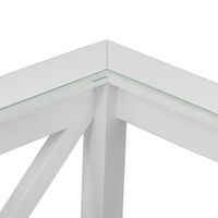 Sorrento Hamptons Square Side Table W/ Glass Top White