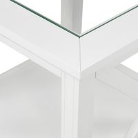 Sorrento Hamptons Square Side Table W/ Glass Top White