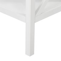 Sorrento Hamptons Square Side Table W/ Glass Top White