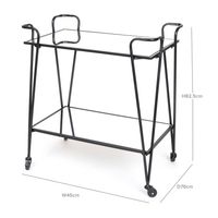 Lloyd Mirror Shelves Bar Trolley Black