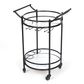 Round Marble Shelves Bar Cart Black