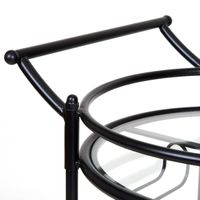 Round Marble Shelves Bar Cart Black