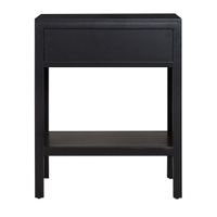 Santorini Hamptons Timber/Rattan Bedside Table Black