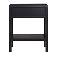 Santorini Hamptons Timber/Rattan Bedside Table Black