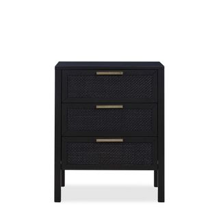 Santorini Bedside 3 Drawers Black