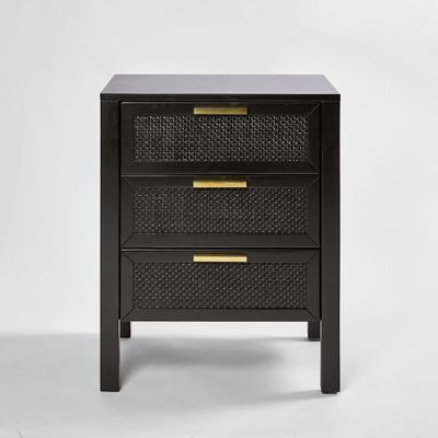 Santorini Bedside 3 Drawers Black