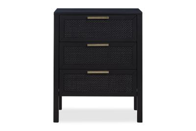 Santorini Bedside 3 Drawers Black