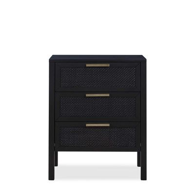 Santorini Bedside 3 Drawers Black