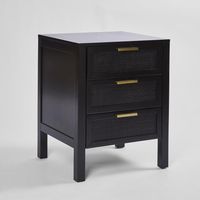 Santorini Bedside 3 Drawers Black