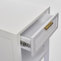 Santorini Hamptons Timber/Rattan Bedside Table White