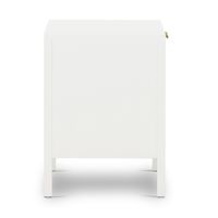 Santorini Hamptons Timber/Rattan Bedside Table White