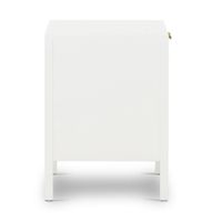 Santorini Hamptons Timber/Rattan Bedside Table White