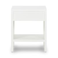 Santorini Hamptons Timber/Rattan Bedside Table White