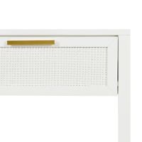 Santorini Hamptons Timber/Rattan Bedside Table White