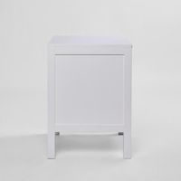 Santorini Hamptons Timber/Rattan Bedside Table White