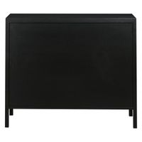 Santorini Hamptons 3 Drawer Timber/Rattan Dresser 100cm Black