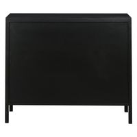 Santorini Hamptons 3 Drawer Timber/Rattan Dresser 100cm Black