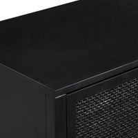 Santorini Hamptons 3 Drawer Timber/Rattan Dresser 100cm Black