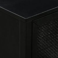 Santorini Hamptons 3 Drawer Timber/Rattan Dresser 100cm Black