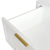 Santorini Hamptons 3 Drawer Timber/Rattan Dresser 100cm White
