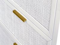 Santorini Hamptons 3 Drawer Timber/Rattan Dresser 100cm White