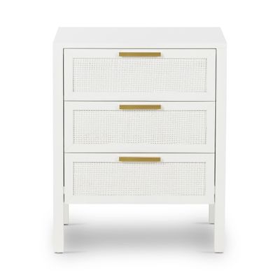 Santorini Bedside 3 Drawers White