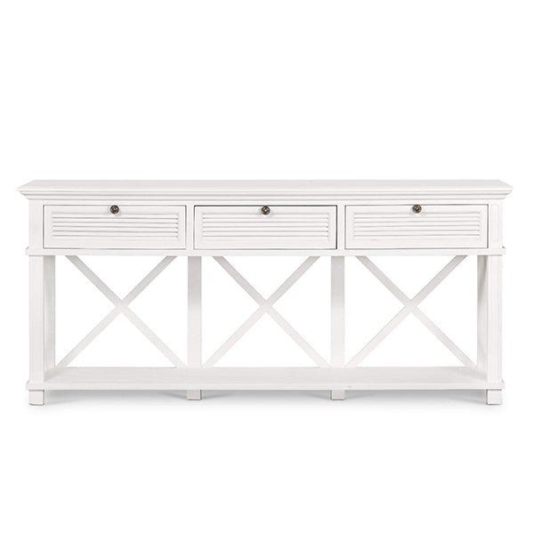 West Beach 3 Drawer Hamptons 190cm Console White