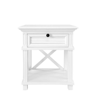 West Beach Hamptons Bedside Table W/Drawer White