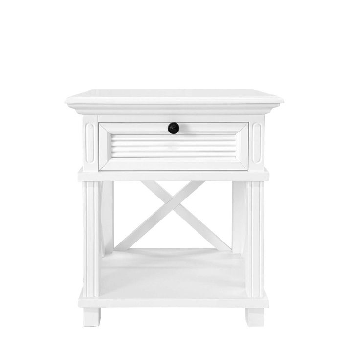 West Beach Hamptons Bedside Table W/Drawer White