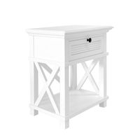 West Beach Hamptons Bedside Table W/Drawer White