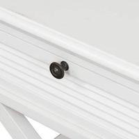 West Beach Cross Leg Hamptons BedSide Table W/Drawer White