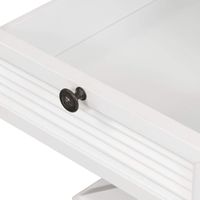 West Beach Cross Leg Hamptons BedSide Table W/Drawer White