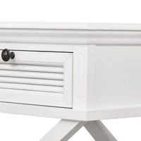 West Beach Cross Leg Hamptons BedSide Table W/Drawer White