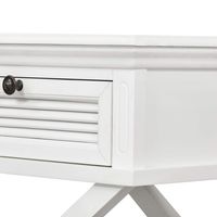 West Beach Cross Leg Hamptons Side Table W/Drawer White